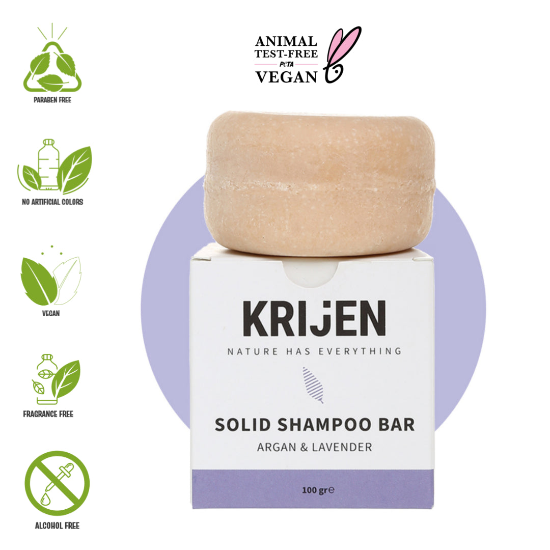 Argan & Lavender Solid Shampoo Bar 100 Gr
