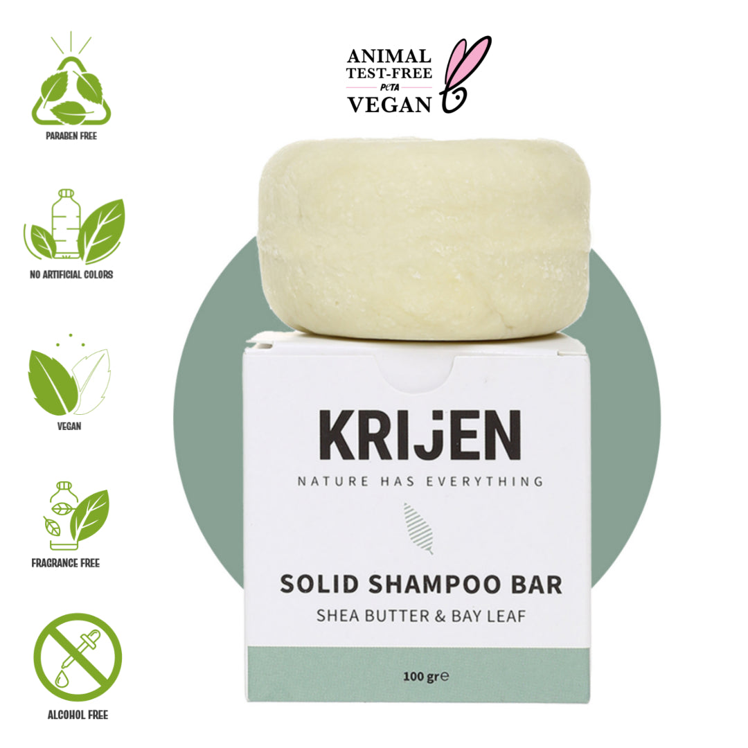 Shea Butter & Bay Leaf Solid Shampoo Bar 100 Gr