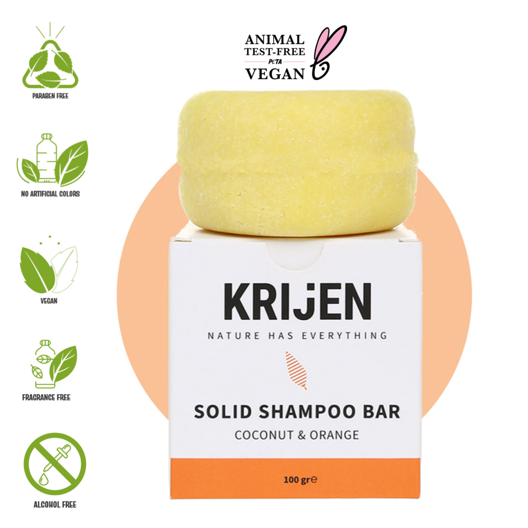 Coconut & Orange Solid Shampoo Bar 100 Gr